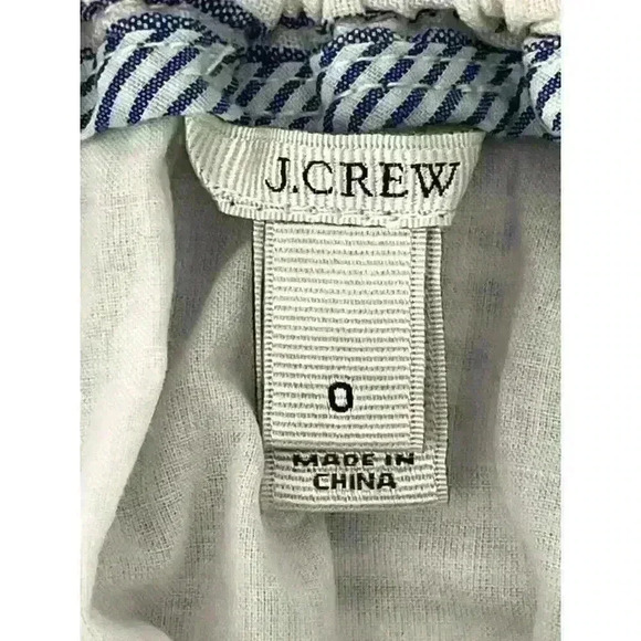 J Crew Wmns Sz 0 Boardwalk Linen Skirt Blue White Stripe A-line Casual Summer - Picture 13 of 15